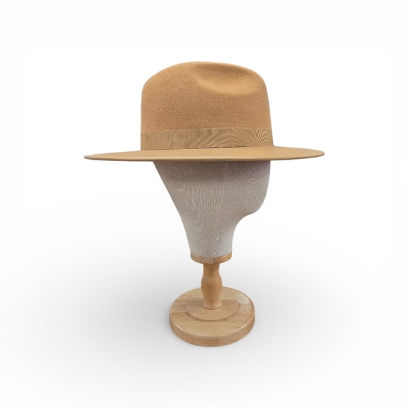 BRUNO CAPELO MONARCH  3" BRIM ACORN/ RED BOTTOM 100% WOOL FEDORA HAT. MOL-202 - Picture 3 of 6